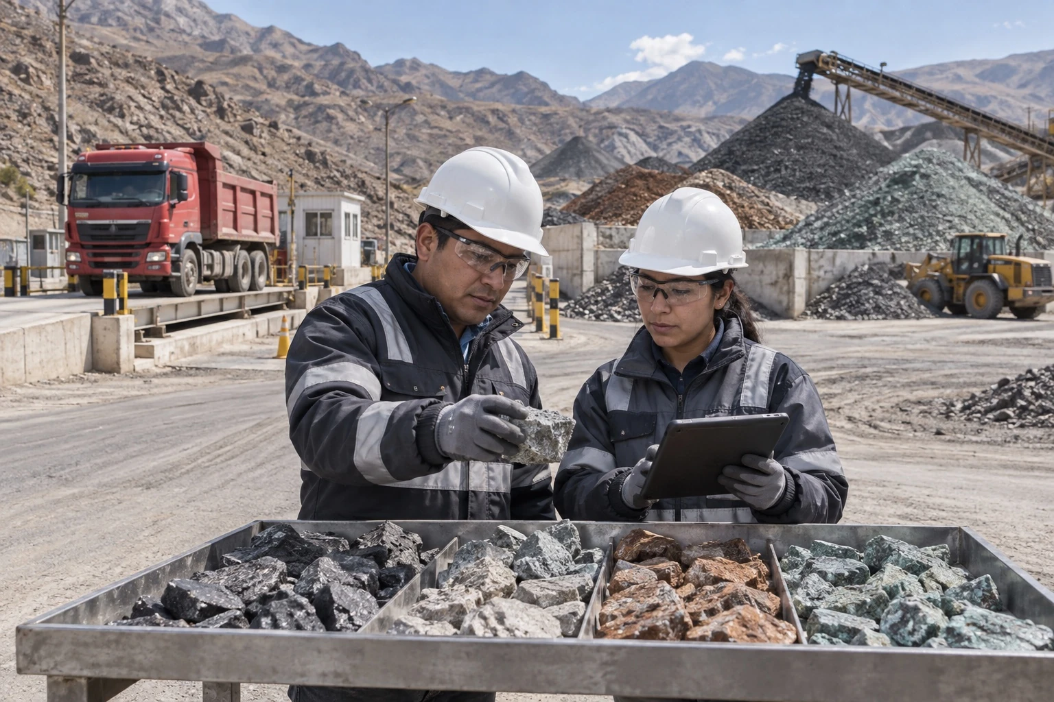 Foto referencial: recepción y evaluación de minerales en un centro de acopio peruano