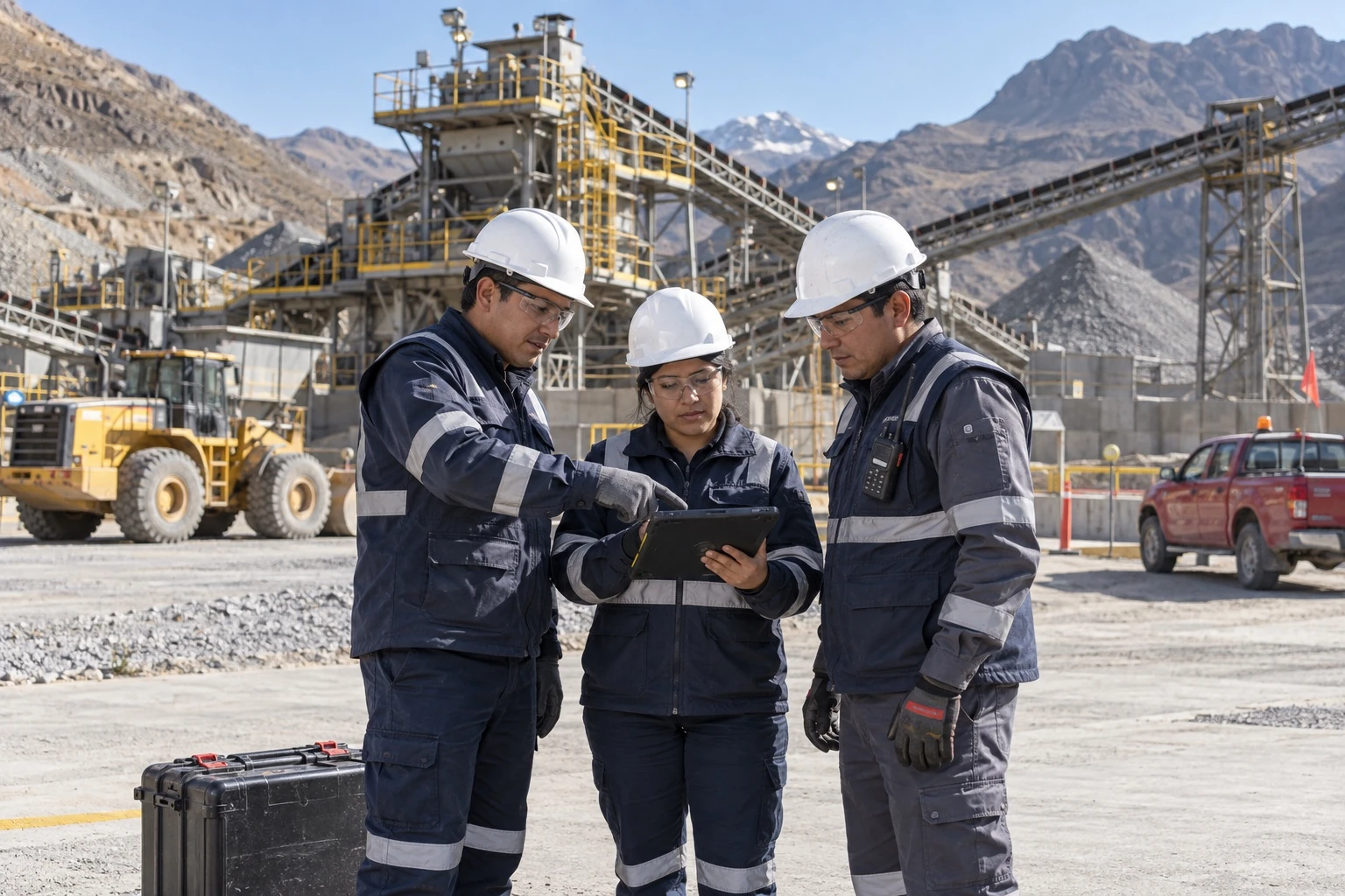 Foto referencial: equipo técnico coordinando recursos y asistencia minera